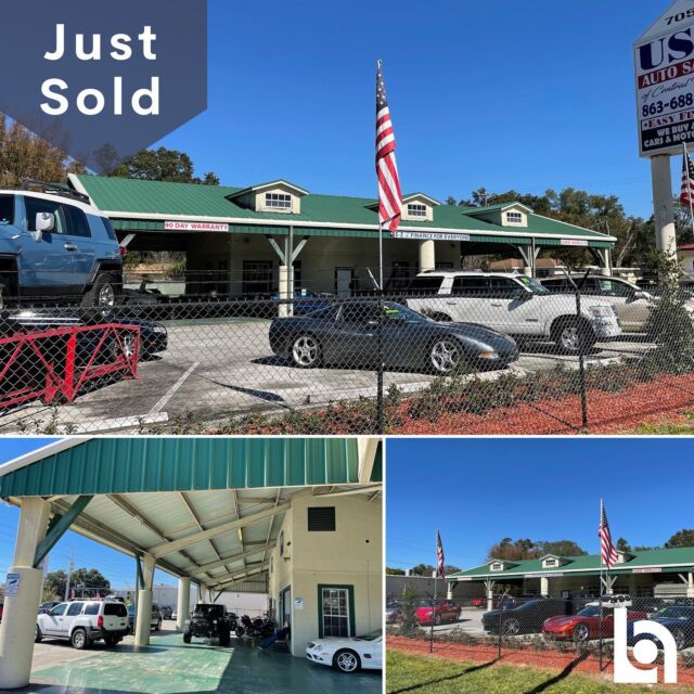 Just Sold!

Bounat is pleased to announce the sale of this prime retail opportunity/ auto sales lot. 

Details Include:
✅ Less than 2 miles from Interstate 4 (I-4 to Tampa and Orlando)
✅ Less than 3 miles from Downtown Lakeland and main medical district

Sold: $500,000
Building Size: 4,870 SF
Lot Size: 0.45 acres
Zoning: C-1

Congrats to @real_estate_rob_cre on this sale!

#investment #realestate #cre #commercialrealestate #realestateinvestor #nnn #forsale #realestatebroker #retail #availablespace #1031 #tamparealestate #icsc #realestateagents #ccim #realty #tampacre #floridacre #sold #floridacommercialrealestate