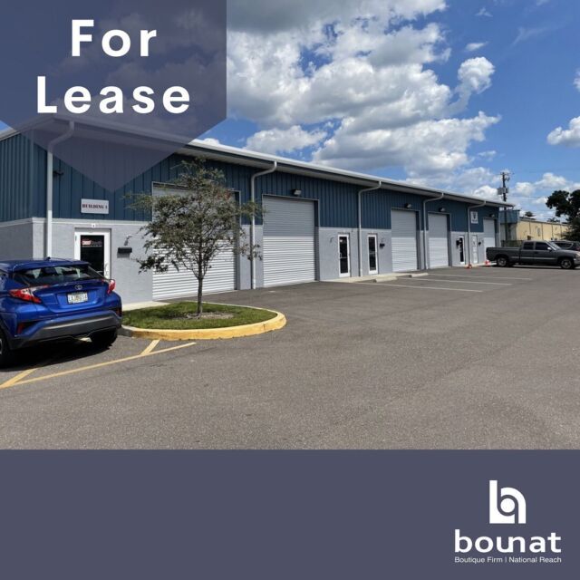 Industrial Park For Lease!

A premier, 7-building, small-bay industrial park for lease. This property is located in Drew Park Commerce Center, in the heart of Tampa’s premier Airport submarket. The proximity to Tampa Bay’s logistics hub, Port of Tampa, and population core make it ideal for manufacturing, ecommerce, and distribution.

Details Include:
✅ Price: $15.00 SF/yr (NNN)
✅ Size: 1,500 - 3,500 SF
✅ Building Size:	59,210 SF
✅ Lot Size:	3.21 Acres
✅ Year Built: 2018

Interested in learning more about this property? Contact Bounat today!

#investment #realestate #cre #commercialrealestate #realestateinvestor #nnn #forlease #realestatebroker #retail #availablespace #1031 #tamparealestate #icsc #realestateagents #ccim #realty #floridacre #floridacommercialrealestate