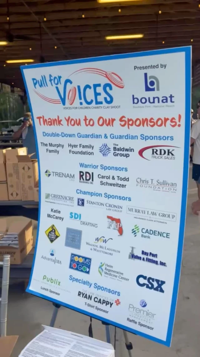 A few weeks ago, we had the privilege of participating in an incredible day with Voices for Children Tampa Bay and the generous sponsors who joined us for the Annual Pull for Voices Clay Shoot. This event helped advance the mission of supporting as many foster children as possible. Thank you to everyone for your hard work and the positive impact you continue to make in the community.

#givingback #fostercareawareness #kindnessmatters #vfctampa #supportothers #supporttampa #tampabayunited